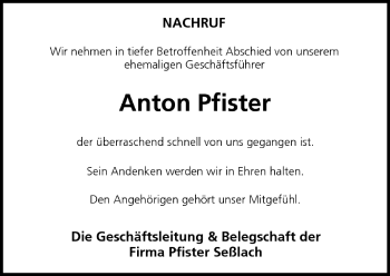 Anzeige von Anton Pfister von MGO