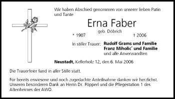 Anzeige von Erna Faber von MGO
