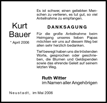 Anzeige von Kurt Bauer von MGO