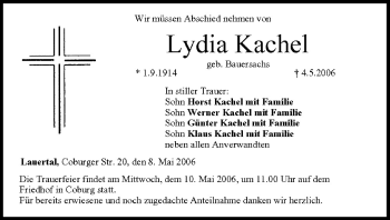 Anzeige von Lydia Kachel von MGO