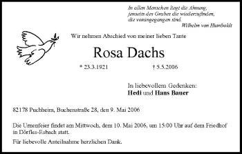 Anzeige von Rosa Dachs von MGO