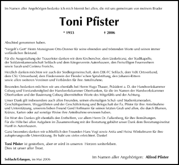 Anzeige von Toni Pfister von MGO