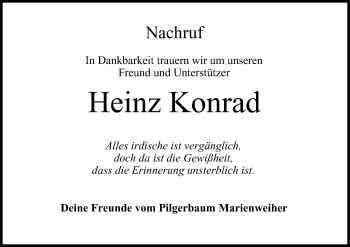 Anzeige von Heinz Konrad von MGO