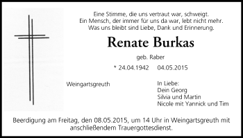 Anzeige von Renate Burkas von MGO