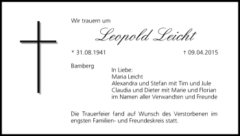 Anzeige von Leopold Leicht von MGO