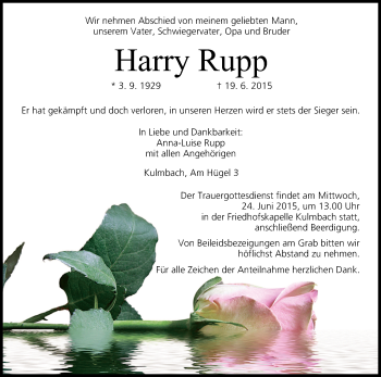 Anzeige von Harry Rupp von MGO