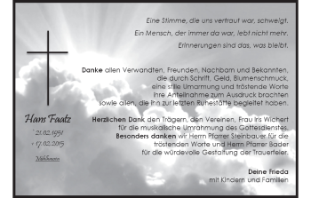 Anzeige von Hans Faatz von MGO