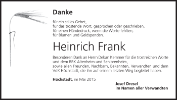 Anzeige von Heinrich Frank von MGO