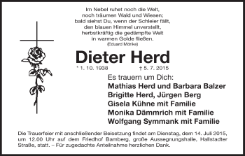 Anzeige von Dieter Herd von MGO