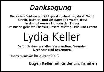 Anzeige von Lydia Keller von MGO