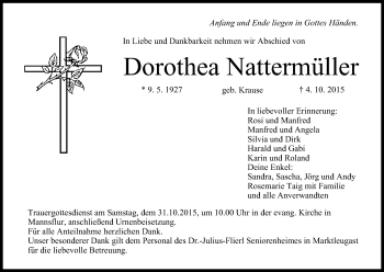 Anzeige von Dorothea Nattermüller von MGO