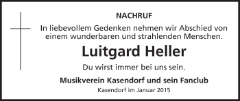 Anzeige von Luitgard Heller von MGO