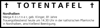 Anzeige von Totentafel vom 04.09.2015 von MGO