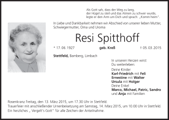 Anzeige von Resi Spitthoff von MGO
