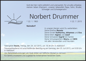 Anzeige von Norbert Drummer von MGO