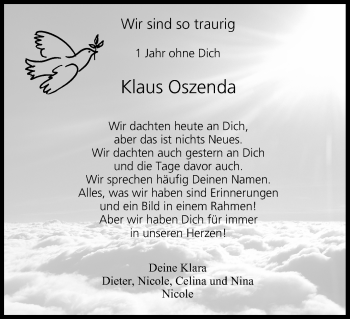 Anzeige von Klaus Oszenda von MGO
