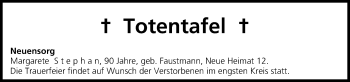 Anzeige von Totentafel vom 07.11.2015 von MGO