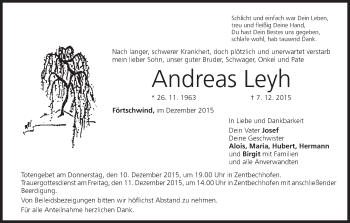 Anzeige von Andreas Leyh von MGO