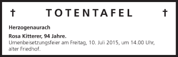 Anzeige von Rosa Kitterer von MGO