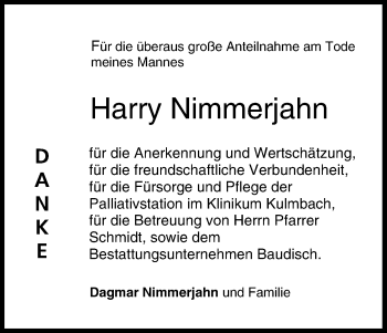 Anzeige von Harry Nimmerjahn von MGO