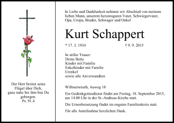 Anzeige von Kurt Schappert von MGO