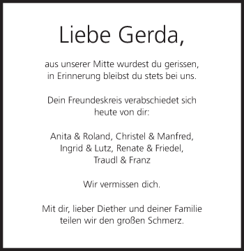 Anzeige von Gerda  von MGO