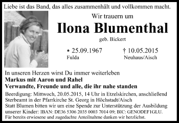 Anzeige von Ilona Blumenthal von MGO