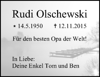 Anzeige von Rudi Olschewski von MGO