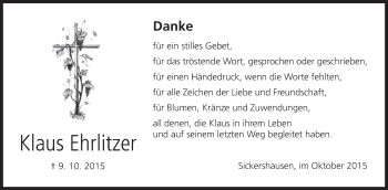 Anzeige von Klaus Ehrlitzer von MGO
