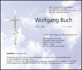 Anzeige von Wolfgang Buch von MGO