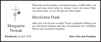 Anzeige von Margarete Nowak von MGO