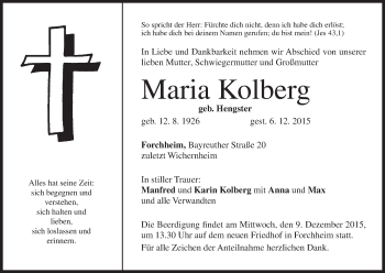 Anzeige von Maria Kolberg von MGO