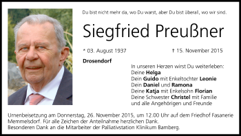 Anzeige von Siegfried Preußner von MGO
