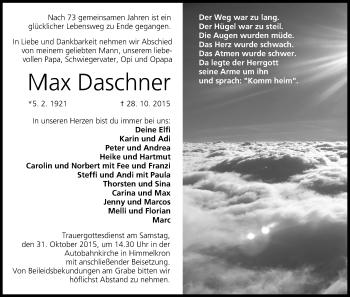 Anzeige von Max Daschner von MGO