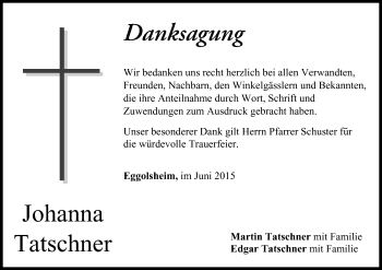 Anzeige von Johanna Tatschner von MGO