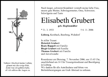 Anzeige von Elisabeth Grubert von MGO
