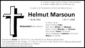 Anzeige von Helmut Marsoun von MGO