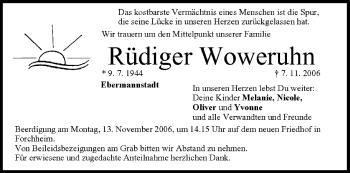 Anzeige von Rüdiger Woweruhn von MGO