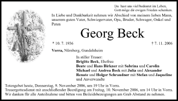 Anzeige von Georg Beck von MGO