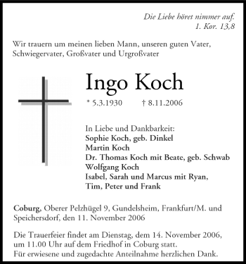 Anzeige von Ingo Koch von MGO