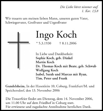 Anzeige von Ingo Koch von MGO