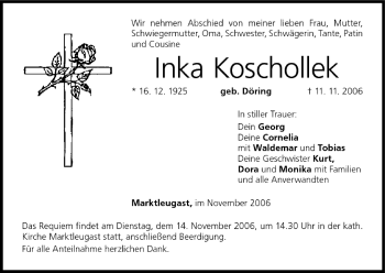 Anzeige von Inka Koschollek von MGO