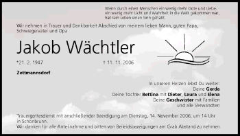 Anzeige von Jakob Wächtler von MGO