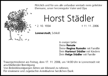 Anzeige von Horst Städler von MGO