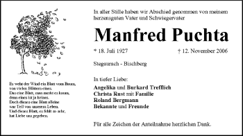 Anzeige von Manfred Puchta von MGO