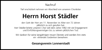 Anzeige von Horst Städler von MGO