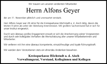 Anzeige von Alfons Geyer von MGO