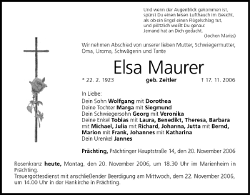 Anzeige von Elsa Maurer von MGO