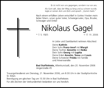 Anzeige von Nikolaus Gagel von MGO