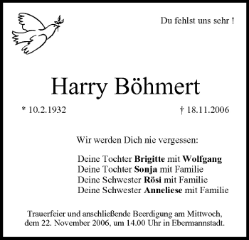 Anzeige von Harry Böhmert von MGO